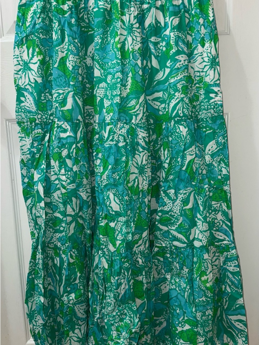 Lilly Pulitzer Botanical Green Safari Sangria Pollie Cotton Midi Dress Size 10 - Picture 4 of 10